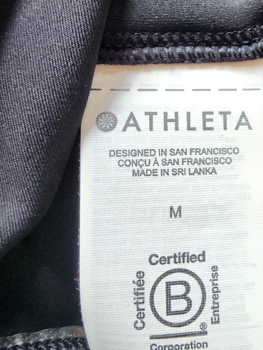 Size M - 🆕️ ATHLETA Transcend Black Square Neck Crop Tank Sports Top Bra A-C - Picture 8 of 8